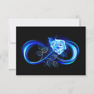Glowing infinity with blue rose thank you card