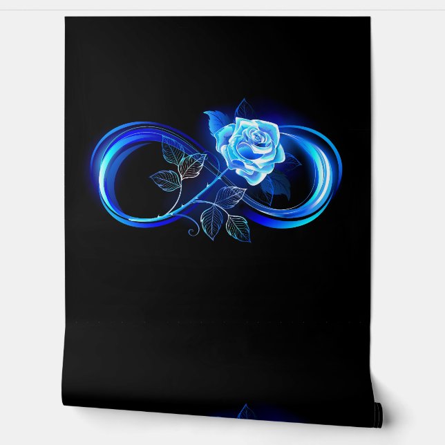 Glowing infinity with blue rose wallpaper (Unrolling)