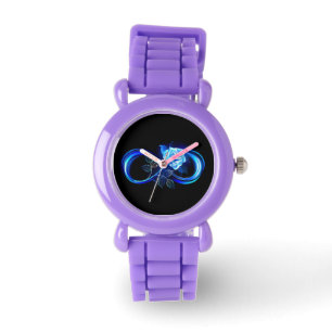 Glowing infinity with blue rose watch