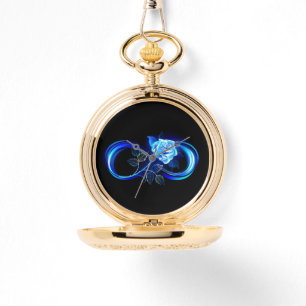 Glowing infinity with blue rose watch