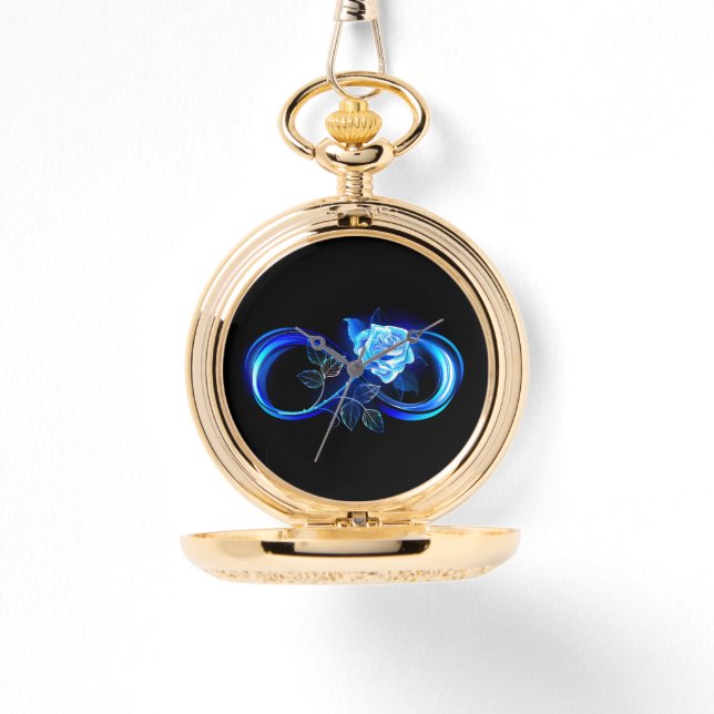 Glowing infinity with blue rose watch (Front)