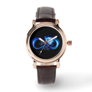 Glowing infinity with blue rose watch