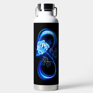 Glowing infinity with blue rose water bottle