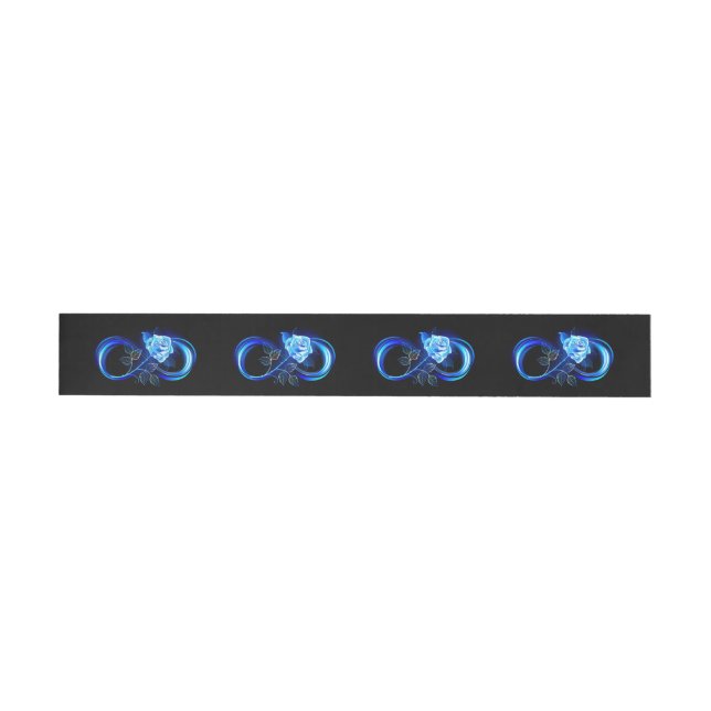 Glowing infinity with blue rose wraparound address label (Individual)