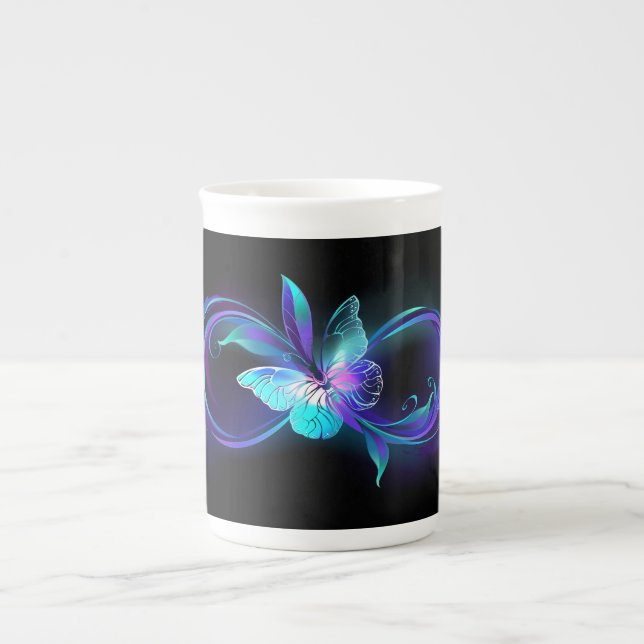 Glowing Infinity with Magic Butterfly Bone China Mug (Front)