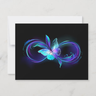 Glowing Infinity with Magic Butterfly Card