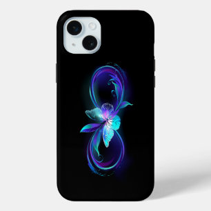 Glowing Infinity with Magic Butterfly iPhone 15 Mini Case