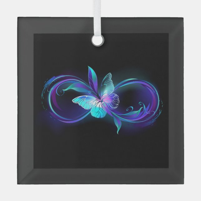 Glowing Infinity with Magic Butterfly Glass Tree Decoration (Front)