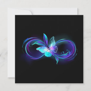 Glowing Infinity with Magic Butterfly Holiday Card