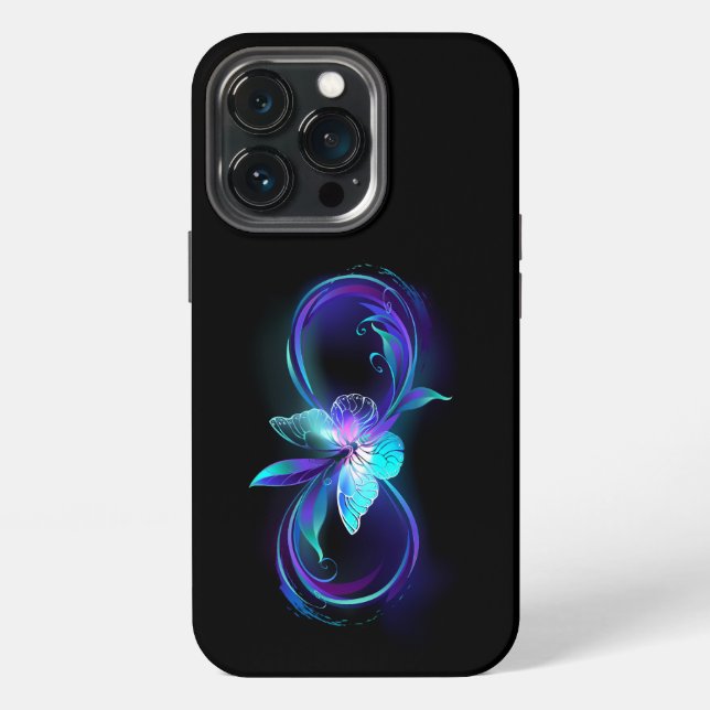 Glowing Infinity with Magic Butterfly iPhone Case (Back)
