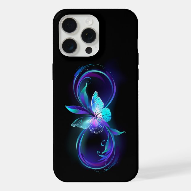 Glowing Infinity with Magic Butterfly iPhone Case (Back)