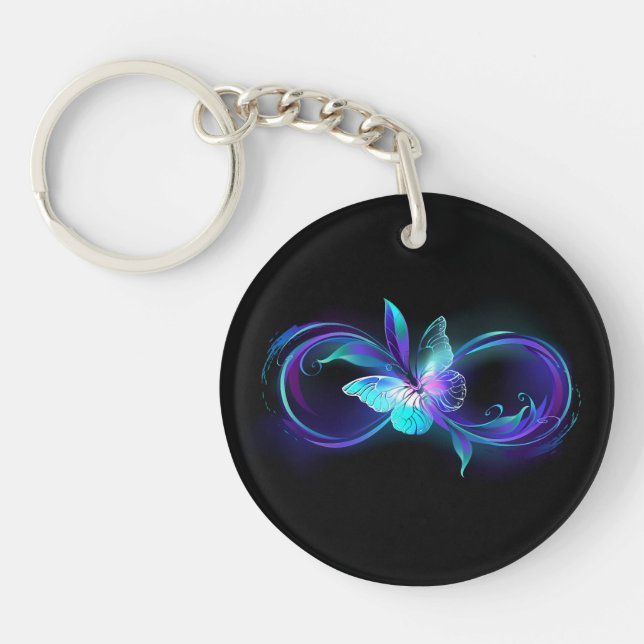 Glowing Infinity with Magic Butterfly Key Ring (Front)