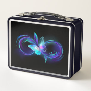 Glowing Infinity with Magic Butterfly Metal Lunch Box