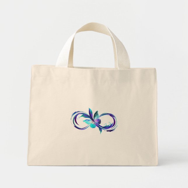 Glowing Infinity with Magic Butterfly Mini Tote Bag (Front)