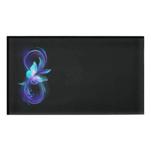 Glowing Infinity with Magic Butterfly Name Tag