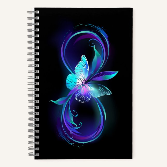 Glowing Infinity with Magic Butterfly Notebook (Front)