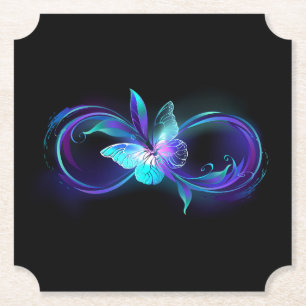 Glowing Infinity with Magic Butterfly Paper Coaster