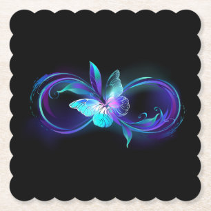 Glowing Infinity with Magic Butterfly Paper Coaster