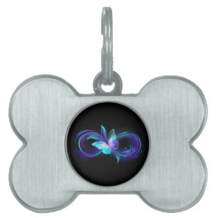 Glowing Infinity with Magic Butterfly Pet ID Tag