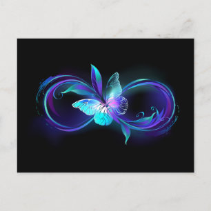 Glowing Infinity with Magic Butterfly Postcard