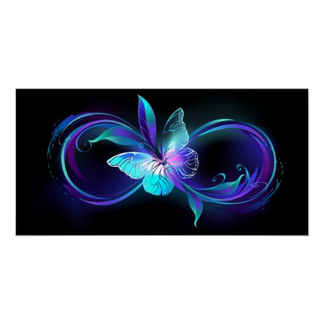 Glowing Infinity with Magic Butterfly Poster (Front)