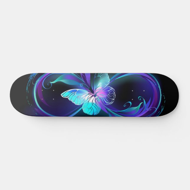 Glowing Infinity with Magic Butterfly Skateboard (Horz)