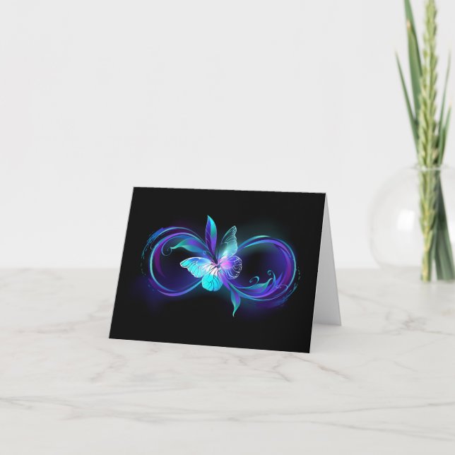 Glowing Infinity with Magic Butterfly Thank You Card (Front)