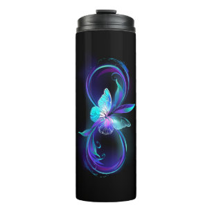 Glowing Infinity with Magic Butterfly Thermal Tumbler