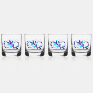 Glowing Infinity with Magic Butterfly Whiskey Glass