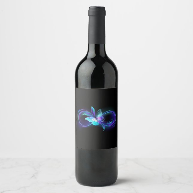 Glowing Infinity with Magic Butterfly Wine Label (Front)