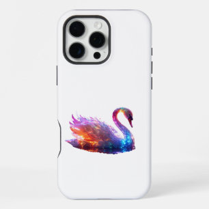 Glowing Iridescent Swan on Water – Magical Fantasy iPhone 16 Pro Max Case