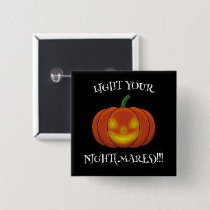 Glowing Jack-o'-Lantern - Light Your Nightmares 15 Cm Square Badge