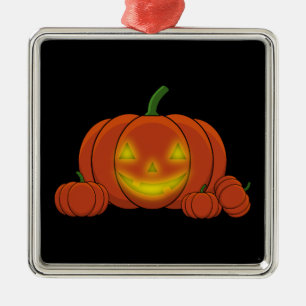 Glowing Jack-o'-Lantern Pumpkin Metal Tree Decoration