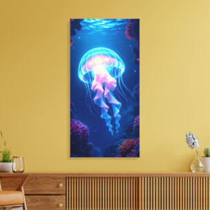 Glowing Jellyfish Canvas Print