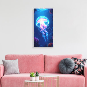 Glowing Jellyfish Canvas Print