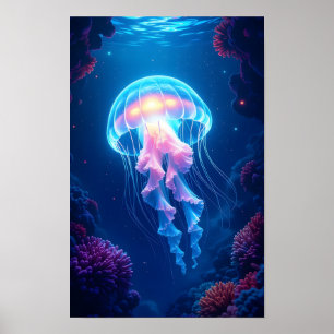 Glowing Jellyfish Poster