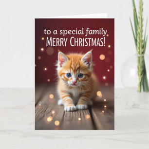 Glowing Kitten Christmas Card