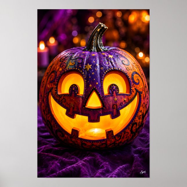 Glowing Lantern Spill Pumpkin Poster (Front)