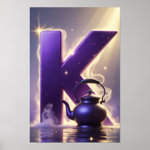 Glowing Letter K Halloween Wall Art for Kids Room