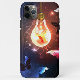 Glowing Light Bulb with Night Butterflies Case-Mate iPhone Case