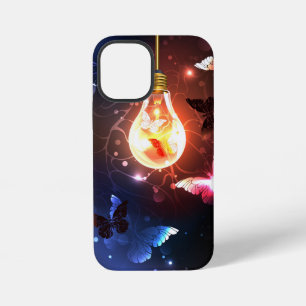 Glowing Light Bulb with Night Butterflies iPhone 12 Mini Case