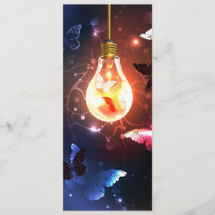 Glowing Light Bulb with Night Butterflies Programme