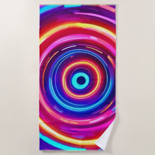 Glowing Light Vortex Beach Towel