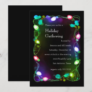 Glowing Lights Holiday Party Invitation