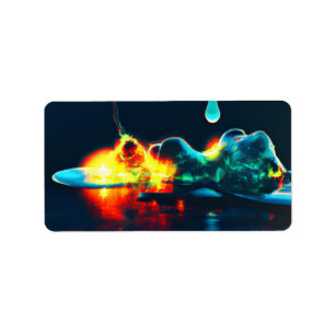 Glowing Liquid Drip Label