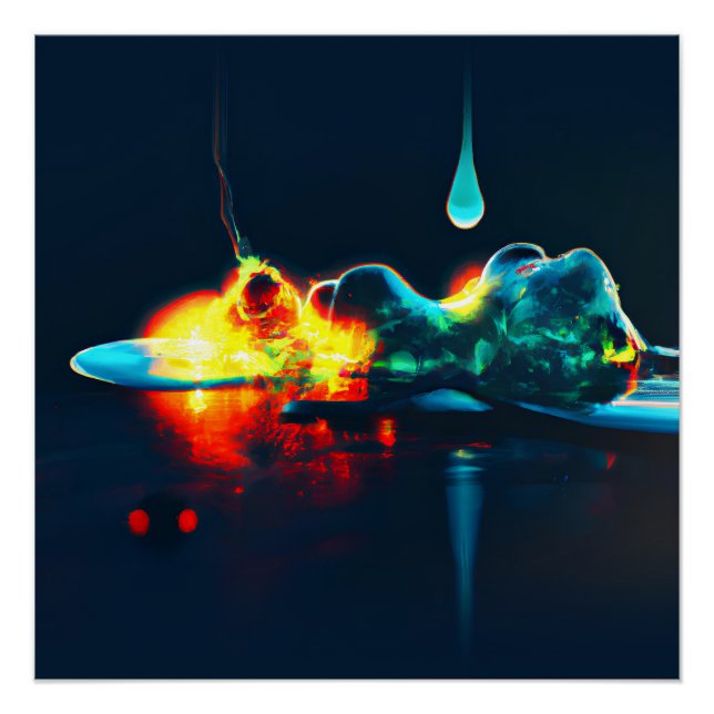 Glowing Liquid Drip Poster (Front)