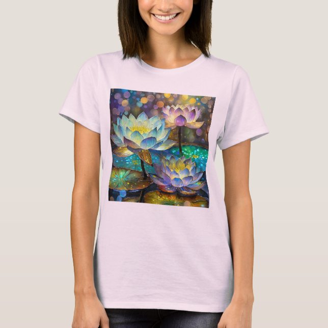 Glowing Lotus Flowers Trio T-Shirt (Front)
