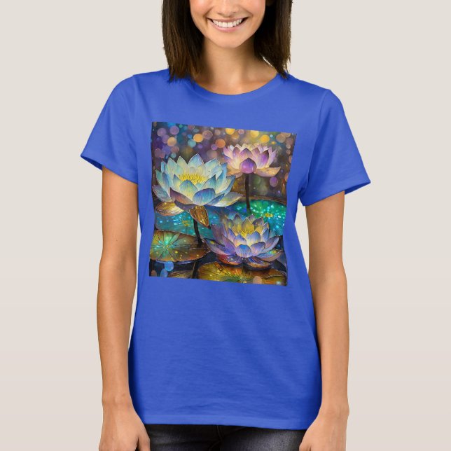 Glowing Lotus Flowers Trio T-Shirt (Front)