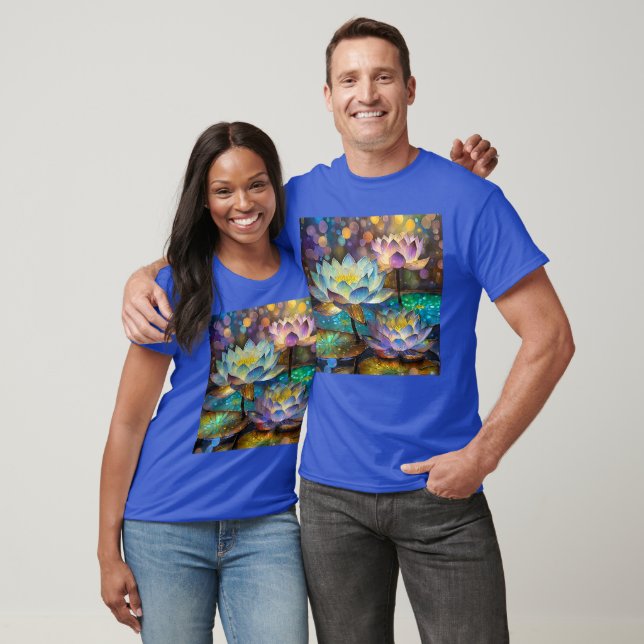 Glowing Lotus Flowers Trio T-Shirt (Unisex)