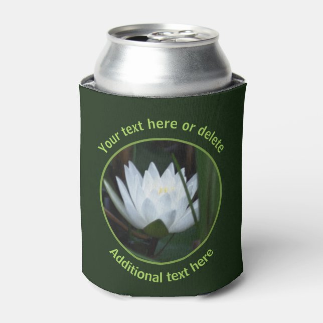 Glowing Lotus Lily Flower Personalised Can Cooler (Can Front)